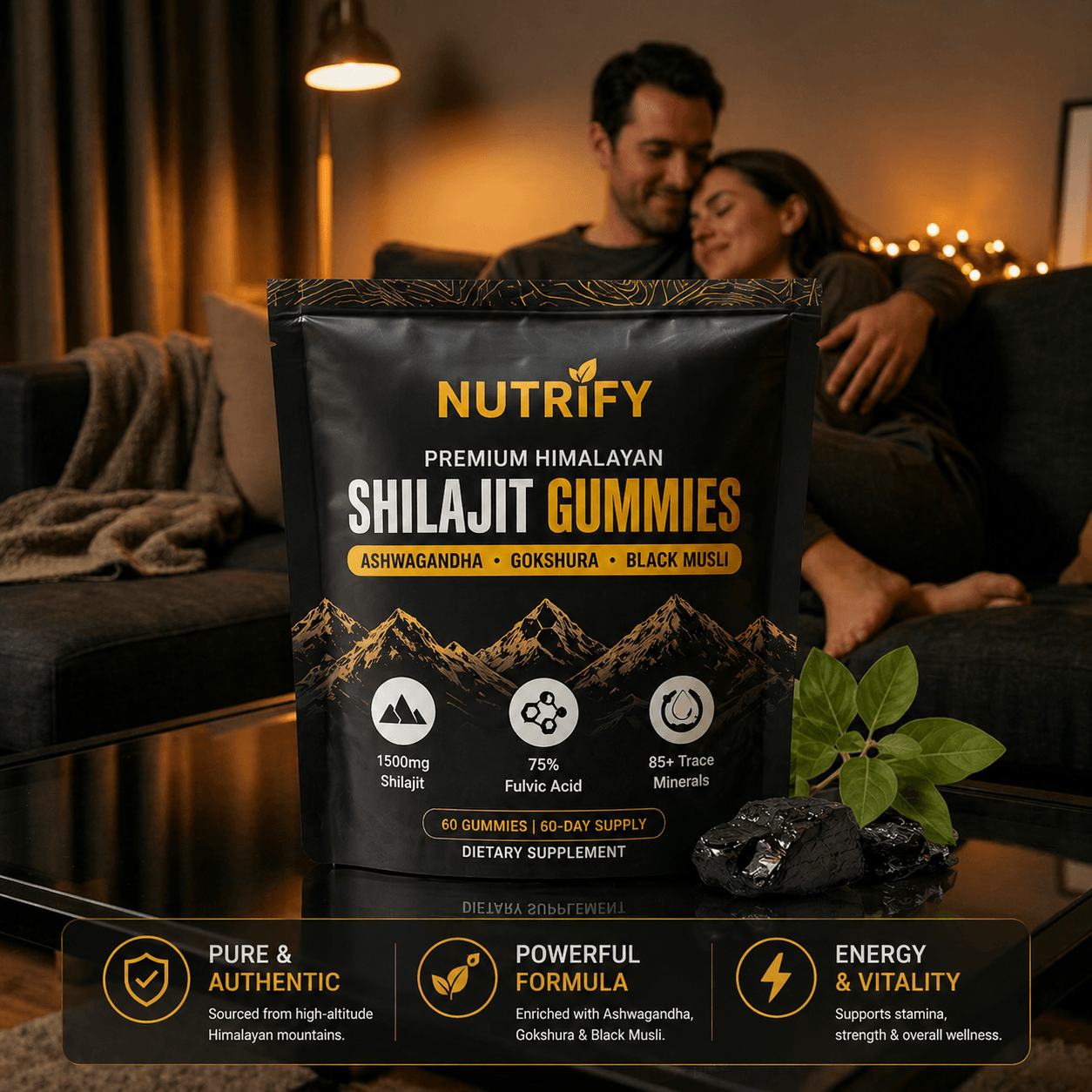 NUTRIFY™ Premium Himalayan Shilajit Gummies