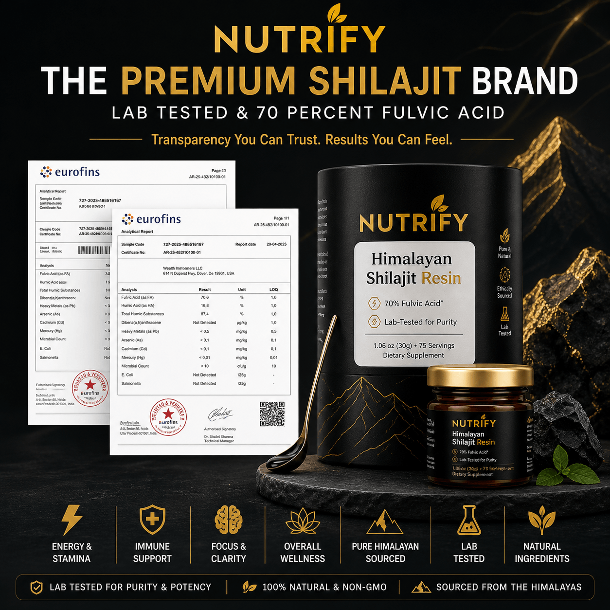 NUTRIFY™ Himalayan Shilajit Resin